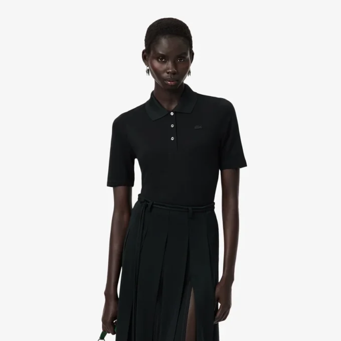 Runway slim fit zijden mini-piqué poloshirt