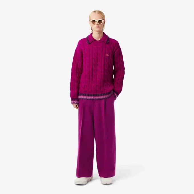 Runway Slub-wollen broek met wijde pasvorm