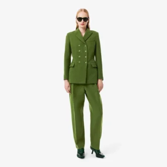 Runway Straight Fit op maat gemaakte broek van slubwol