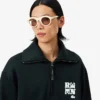 Runway-sweatshirt met hoge kraag, ritssluiting en badge-accent