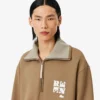 Runway-sweatshirt met hoge kraag, ritssluiting en badge-accent