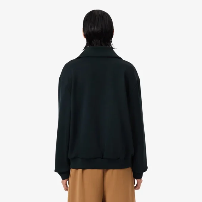 Runway-sweatshirt met hoge kraag, ritssluiting en badge-accent