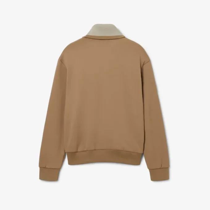 Runway-sweatshirt met hoge kraag, ritssluiting en badge-accent