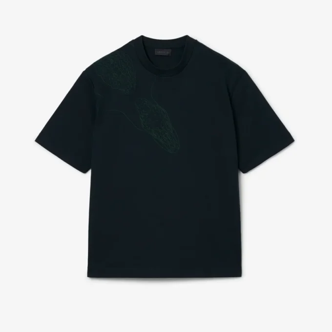Runway T-shirt met geborduurde krokodil