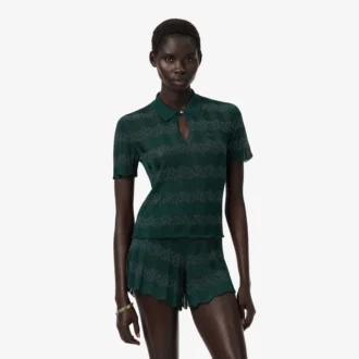 Runway-trui met polokraag en pointelle-motief