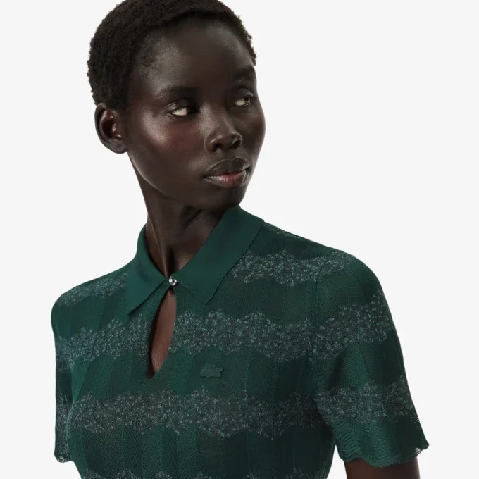 Runway-trui met polokraag en pointelle-motief