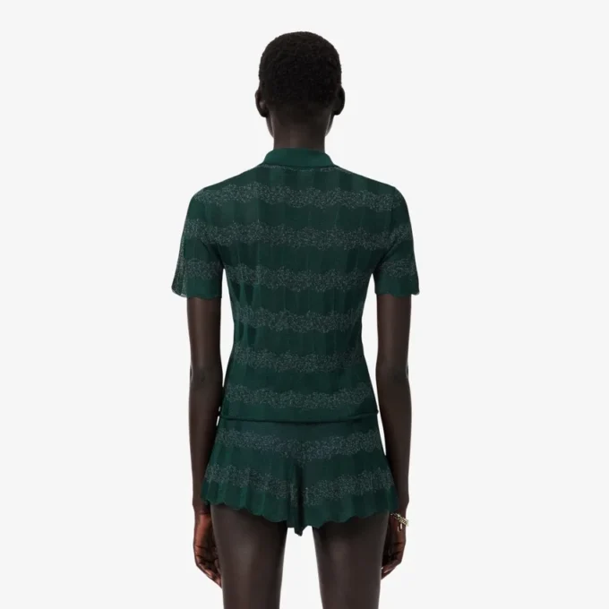Runway-trui met polokraag en pointelle-motief