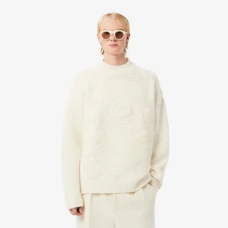 Runway-trui van wol met geborduurd embleem