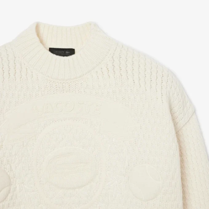 Runway-trui van wol met geborduurd embleem