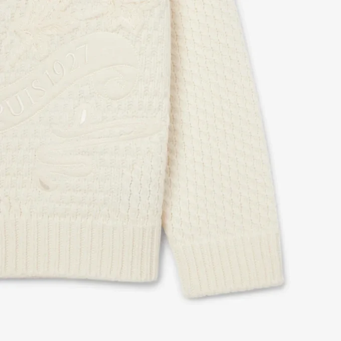 Runway-trui van wol met geborduurd embleem