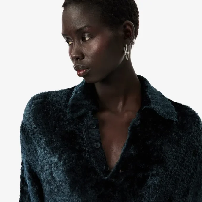 Runway-velourstrui met polokraag
