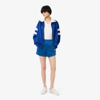 Satijnen jersey short met pointelle strepen voor dames