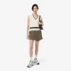 Satijnen jersey short met pointelle strepen voor dames