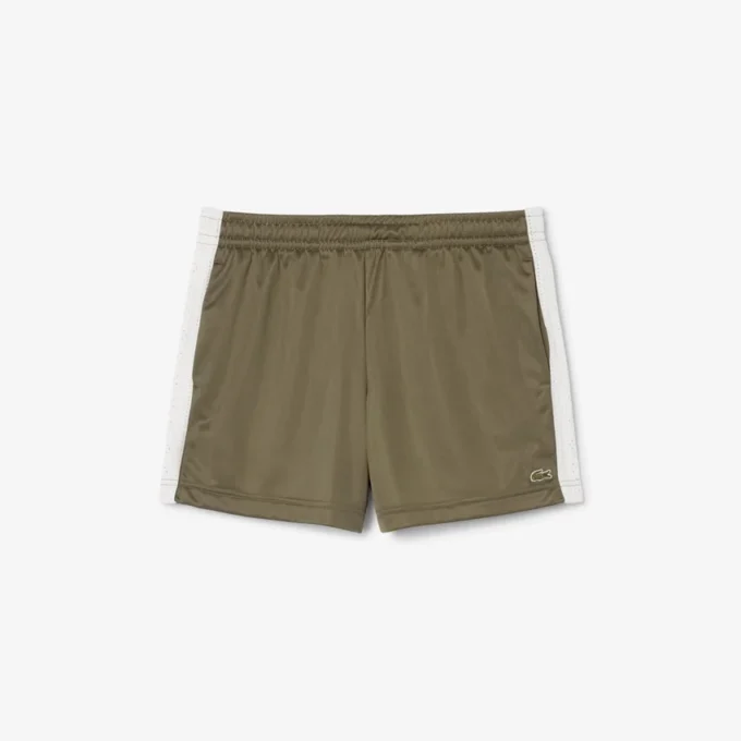 Satijnen jersey short met pointelle strepen voor dames