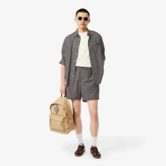 Shorts met print van katoenmix met relaxte pasvorm