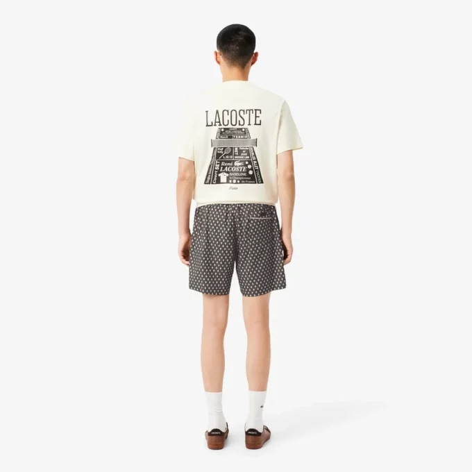 Shorts met print van katoenmix met relaxte pasvorm
