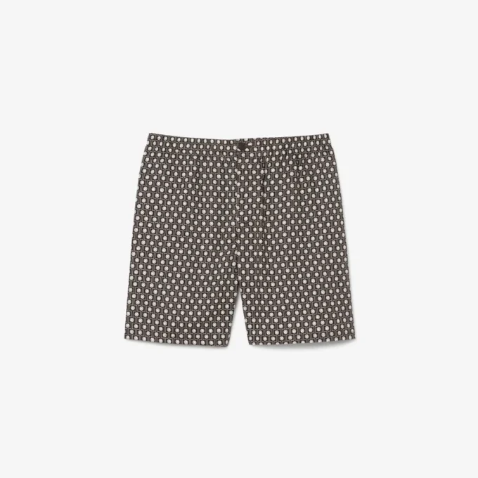 Shorts met print van katoenmix met relaxte pasvorm