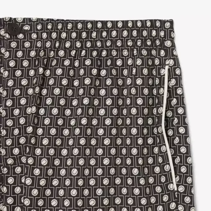 Shorts met print van katoenmix met relaxte pasvorm