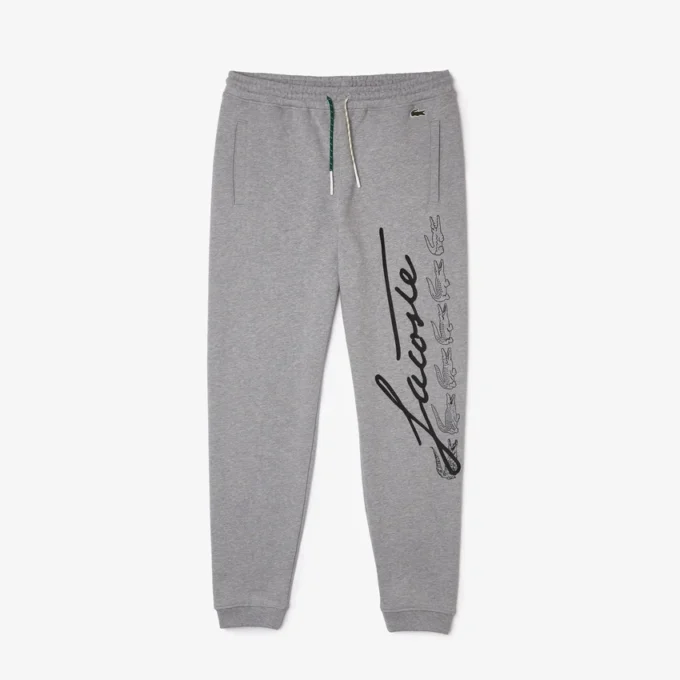Signature & Croc Print katoenen fleece joggingbroek voor heren