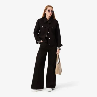 Slim fit denimjasje met knopen