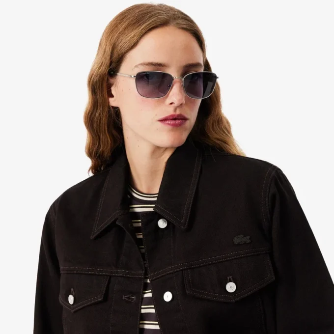 Slim fit denimjasje met knopen