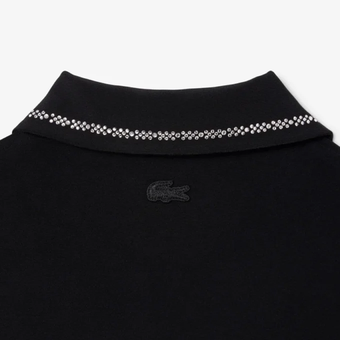 Slim fit Diamanta-jurk met krokodillenpolo-kraag voor dames