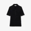Slim fit fuzzy ribbreisel Polo voor dames