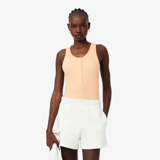 Slim fit geribbelde katoenen tanktop