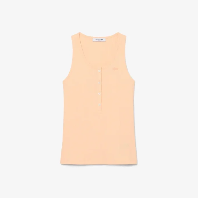 Slim fit geribbelde katoenen tanktop