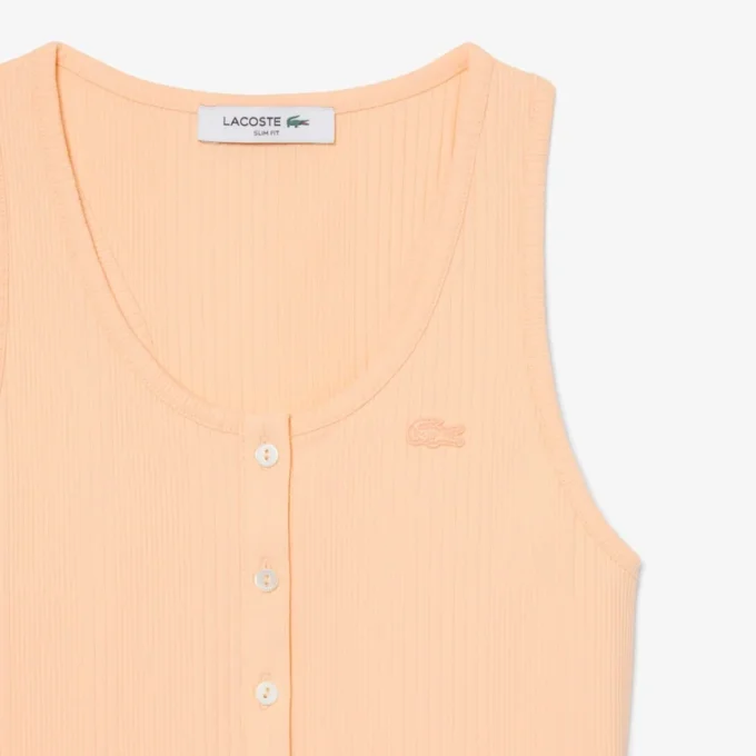Slim fit geribbelde katoenen tanktop