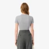 Slim fit geribd katoen T-shirt voor dames