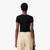 Slim fit geribd katoen T-shirt voor dames