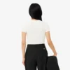 Slim fit geribd katoen T-shirt voor dames