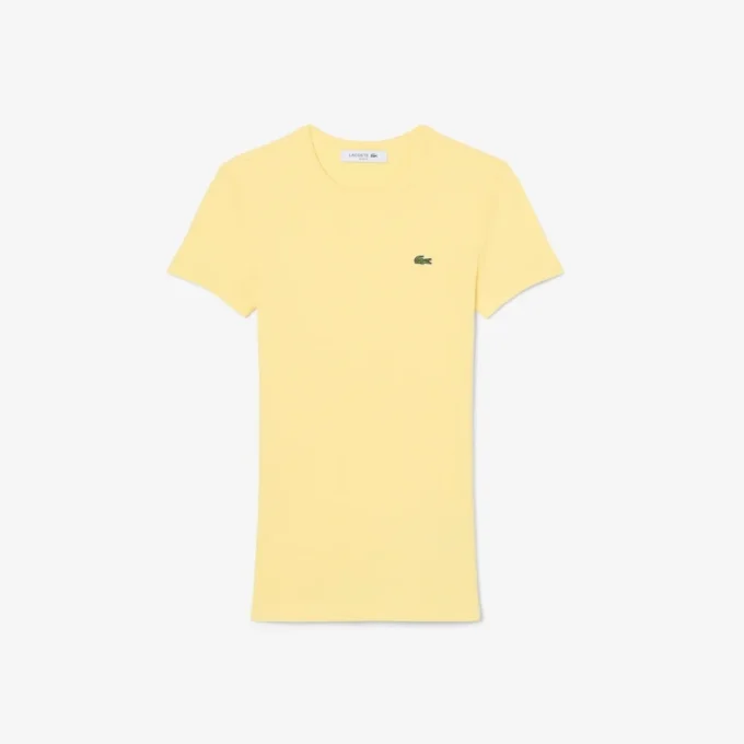 Slim fit geribd katoen T-shirt voor dames