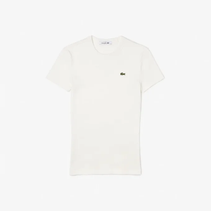 Slim fit geribd katoen T-shirt voor dames
