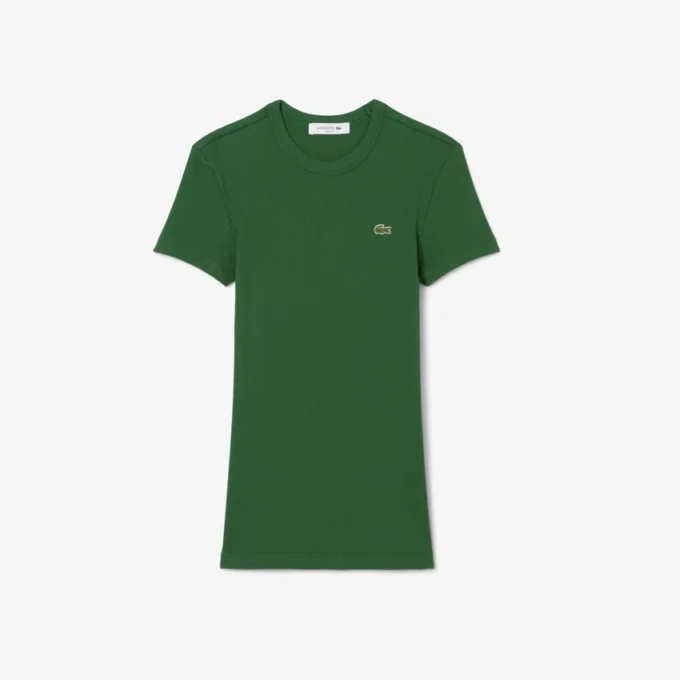 Slim fit geribd katoen T-shirt voor dames