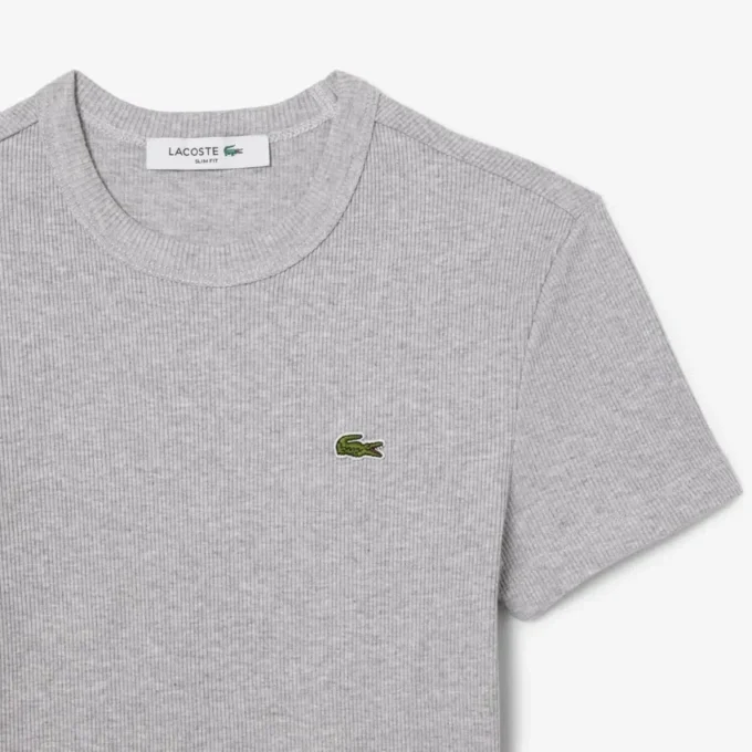 Slim fit geribd katoen T-shirt voor dames