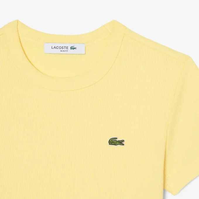 Slim fit geribd katoen T-shirt voor dames