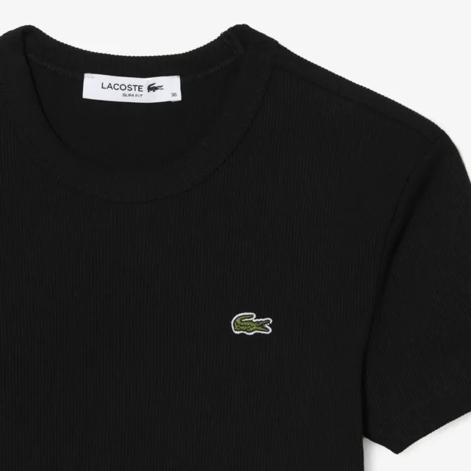 Slim fit geribd katoen T-shirt voor dames