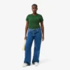 Slim fit geribd katoen T-shirt voor dames