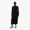 Slim fit geribde katoenen jurk met polokraag voor dames