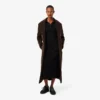 Slim fit geribde katoenen jurk met polokraag voor dames