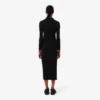 Slim fit geribde katoenen jurk met polokraag voor dames