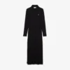 Slim fit geribde katoenen jurk met polokraag voor dames