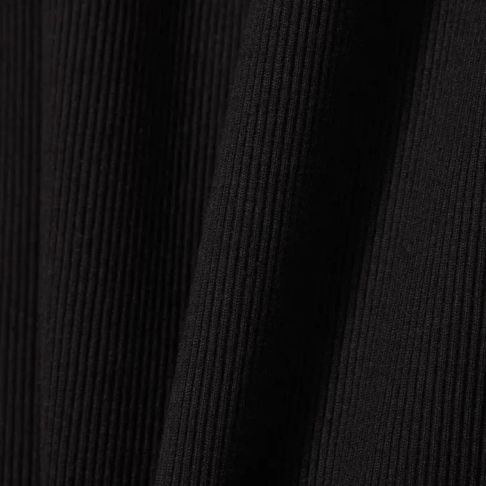 Slim fit geribde katoenen jurk met polokraag voor dames