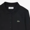 Slim fit geribde katoenen jurk met polokraag voor dames