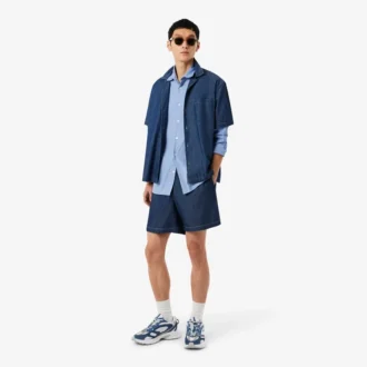 Slim fit gestreept shirt van stretchpopeline