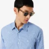 Slim fit gestreept shirt van stretchpopeline Slim fit gestreept shirt van stretchpopeline