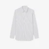Slim fit gestreept shirt van stretchpopeline Slim fit gestreept shirt van stretchpopeline