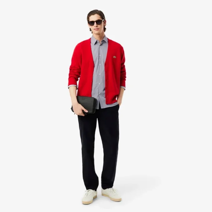Slim fit gestreept stretch overhemd met knopen voor heren